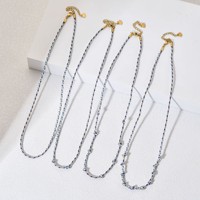 Collier tressé coloré style ethnique bohème en acier inoxydable, chaîne simple DIY, bijou ras du cou pour femme, cadeau Zooying