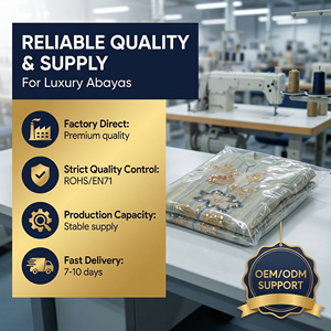 ชุดอาบายะปักลายหรูหราสำหรับผู้หญิง ชุดราตรียาวสง่างามสำหรับงานปาร์ตี้ จากผู้ผลิต - Product Image 6