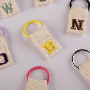 Canvas Fabric Strap Korean Charm Custom Small Iron <strong>on</strong> Patches Diy Bag Luggage Lanyard Tag Diy Keychain <strong>Keyring</strong> - Product Image 4