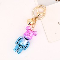 Porte-clés ours violent plaqué couleur charme délicat mignon cartable