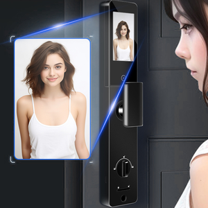 Cerradura de puerta inteligente biométrica de cara y huella dactilar 3D al por mayor con cámara Tuya Wifi opciones de almacenamiento de tarjeta de memoria de seguridad producto caliente - Product Image 3