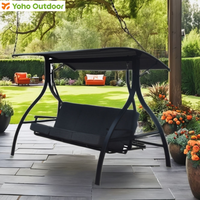 YOHO OEM Fauteuil suspendu d'extérieur en acier au design moderne pour adultes et enfants, balançoire de patio avec auvent