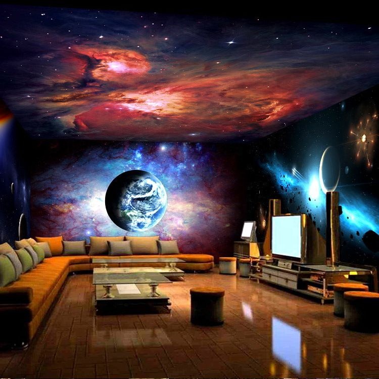 Sous Couche Peinture Stickers Muraux 3D Nébuleuse Orion A.Monamour - 77x200cm - Vinyle Amovible - Décor Spatial Galaxie Autocollant Spatial Chambre - 7