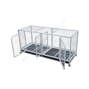 ผู้ผลิตขายส่งกรงสัตว์เลี้ยงขนาดใหญ่แบบคู่สำหรับสุนัขและสัตว์เลี้ยงอื่นๆ  ปรับแต่งได้ พร้อมถาดพลาสติกลายทึบ - Product Image 5