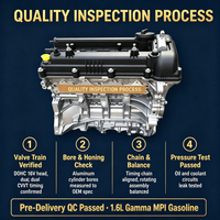 Nouveau moteur nu G4FC 1.6L Gamma MPI Essence DOHC 16V 4 cylindres en ligne pour Elantra I30 Ceed Forte