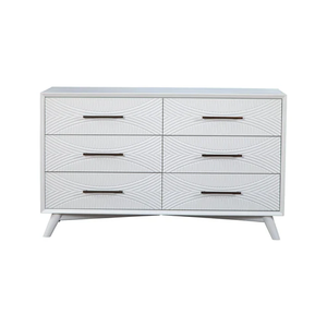 HMS 56 bianco in legno massello sei cassetti doppio cassettone antico in acciaio inox MDF per soggiorno camera da letto di stoccaggio mobili per la casa - Product Image 1