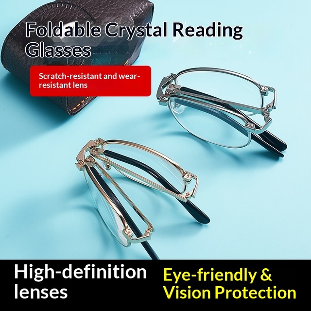 Ultra Compact-Folding Reading Glasses-for Men & Women | Portable -Pocket Size-Presbyopia Eyewear |Light-Readers with Case
