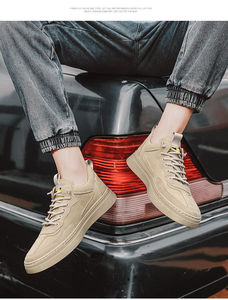 Zapatos de cuero negro de moda, deportivos, casuales, con cordones, para hombre, estilo slip-on, planos, para caminar, los más vendidos. - Product Image 5