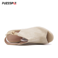 Sandales d'été à talon haut compensé et à bout ouvert Sandales à plateforme Boucle de sangle Pêcheur Semelle en chanvre Espadrilles à plateforme pour femmes