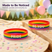 Bracelet en silicone arc-en-ciel BSBH pour le Mois de la fierté LGBT, « Love Is Love Be You », pour festivals, défilés et sensibilisation