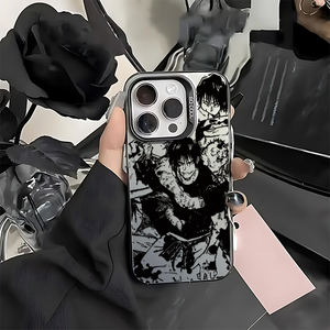 Coque de téléphone pour personnage d'anime et de <span class=keywords><strong>manga</strong></span>, TPU argenté métallique, antichoc, anti-empreintes digitales, peinture UV, pour 17/16/15/14 Pro Max - Product Image 5