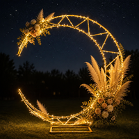 Arche en fer portable robuste en forme de croissant de lune, hauteur 1,8 m, support de toile de fond pour décoration de mariage, fête ou événement