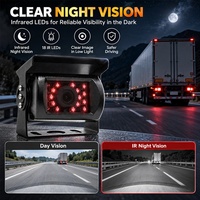 Système de détection d'angle mort AI BSD 1080p à 4 canaux avec bouton tactile 7 pouces, caméra de recul pour camion, camping-car, bus, kit de gestion de flotte poids lourd