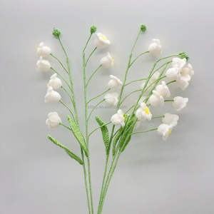 Décorations Florales Artificielles Personnalisées en Coton Crocheté Fait Main, Motif Muguet, Vente Directe Usine, <span class=keywords><strong>Boutique</strong></span> Exquise - Product Image 4