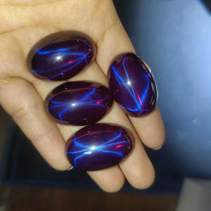 Cabujones Ovalados Sintéticos, Color Estrella Púrpura, 20x30mm, Piedras Preciosas Sueltas para Joyería - Product Image 4