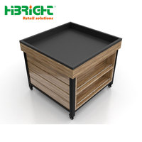 Comptoir de vente en bois durable HIGHBEIGHT, table promotionnelle pour supermarché avec armoire, modèle HBE-VR, origine Chine
