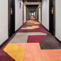 Tapis imprimé antidérapant à poils longs pour hall d'hôtel, entrée principale, motif géométrique, en nylon/polypropylène, rouleau de 4 m de large