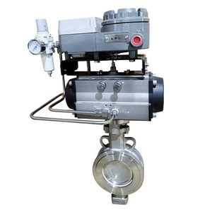 Válvula de mariposa neumática Td672f 16c de acero inoxidable de doble excentricidad para agua a temperatura normal - Product Image 3