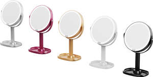 Portable Table <b>LED</b> Cosmetic <b>Mirror</b> 360 Degree Rotation Round Cosmetic <b>Mirror</b> Rechargeable <b>Lighted</b> Make up <b>Mirror</b> - Product Image 3