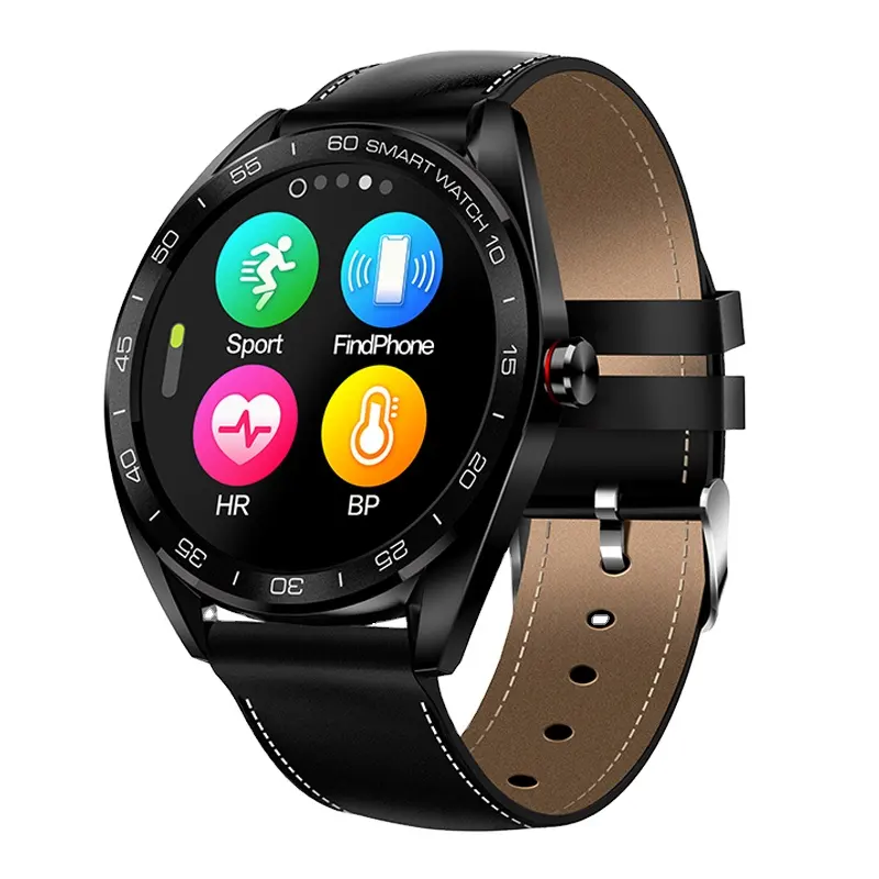 2021 New Arrival K7 Smart Watch for IOS and Android Waterproof Round Screen Watch with Leather and Steel Strap Smartwatch