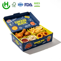Boîte à poulet frit personnalisée Hongchang avec compartiments, en carton blanc, emballage à emporter pour la restauration rapide