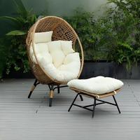 Fauteuil suspendu d'extérieur en métal tressé, chaise suspendue en forme d'œuf, table et chaises de balcon pour le loisir