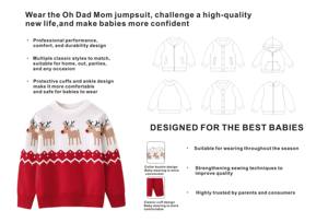 Vente chaude coton nouveau-né bébé vêtements coton biologique automne et hiver bébé noël <span class=keywords><strong>pull</strong></span> à manches longues <span class=keywords><strong>pull</strong></span> à col rond - Product Image 4