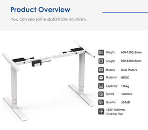 โต๊ะยกไฟฟ้า2JRF3 D3เดี่ยวดีไซน์ทันสมัยตามหลักสรีรศาสตร์โต๊ะยกของหนักพร้อมโครงโต๊ะแบบปรับได้ - Product Image 2