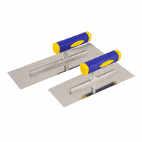Truelle de finition en acier inoxydable, directement de l'usine, avec poignée en plastique souple pour le plâtrage et le lissage des murs
