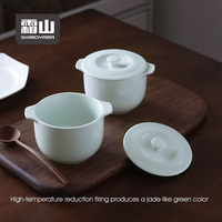 Pot en céramique SHIMOYAMA avec couvercle, pot à œufs vapeur pour dessert, bol à soupe pour la maison et le restaurant