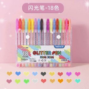 Ensemble de stylos gel en plastique 48 couleurs respectueux de l'environnement Glitter Neon Light écriture lisse pour les cadeaux d'anniversaire et de vacances - Product Image 3