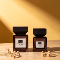 Diffuseur d'huiles essentielles haut de gamme en verre carré grand format, sans flamme, rechargeable, avec impression sérigraphique colorée