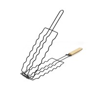 Panier de cuisson portable en acier inoxydable pour saucisses, panier de cuisson pliable antiadhésif pour pique-nique, panier de cuisson pour hot-dogs, poisson, légumes, viandes
