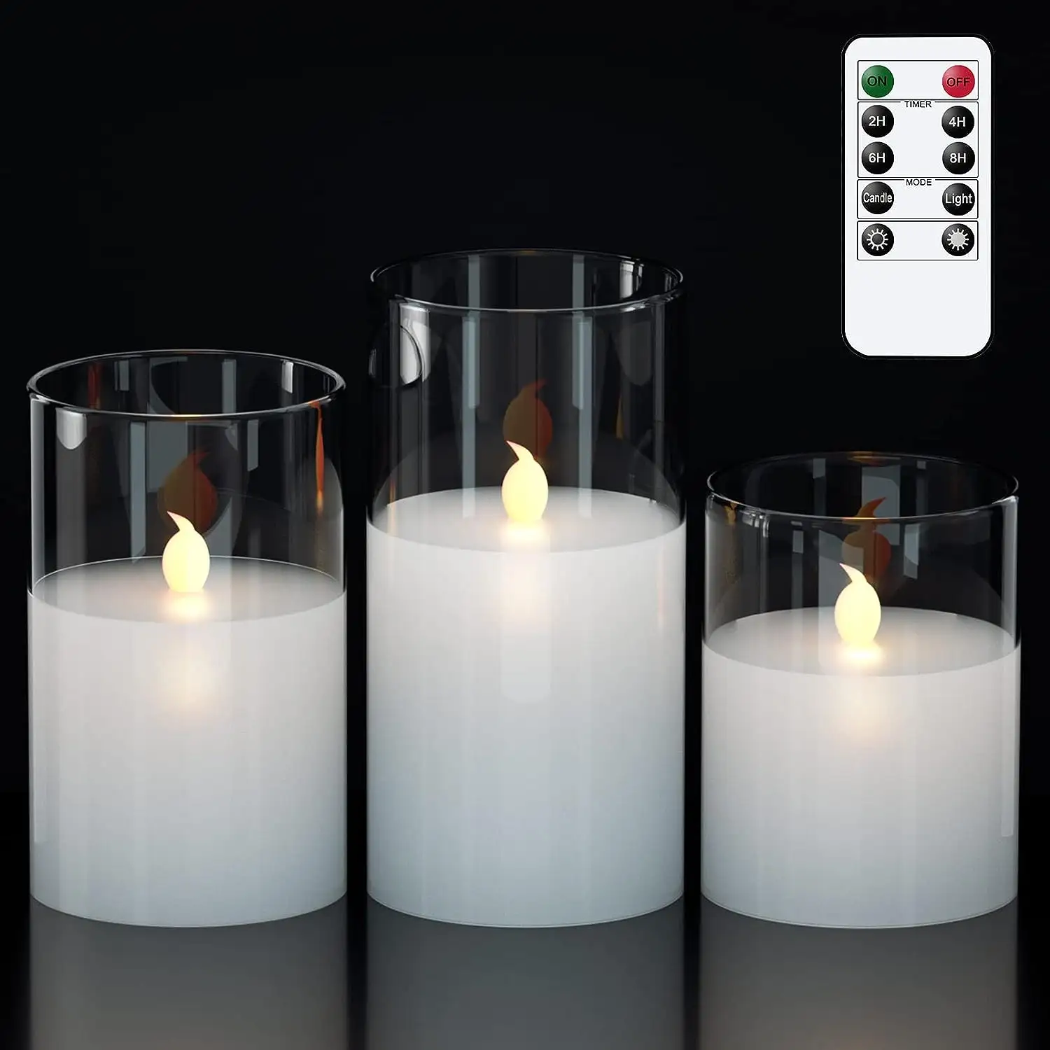 Set lilin LED parafin tanpa api, set lilin LED dengan waktu dan remote kontrol