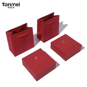 Juego <span class=keywords><strong>de</strong></span> Cajas para Joyería Personalizadas, Color Rojo, con Cajones |   Empaque Rígido <span class=keywords><strong>de</strong></span> Lujo con Logotipo en Lámina Dorada y <span class=keywords><strong>Bolsa</strong></span> <span class=keywords><strong>de</strong></span> Papel a Juego - Product Image 3