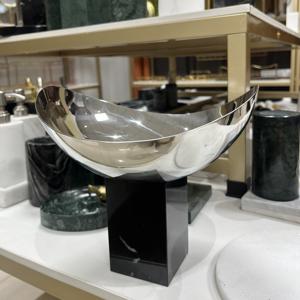 高級ブラックマーブルステンレススチールトレイスタンドゴールドシルバーカスタムサイズホームフードサービングトレイラマダンセレブレーションデザート - Product Image 2