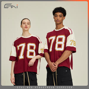 Dreaming Lion Herren Chao Marke Kontrast-Eishockey-T-Shirt Atmungsaktiv 270G Nylon/Kaschmir Spleißmuster Kurzarm für - Product Image 2