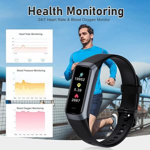 Fitness Tracker Spurkey Monitoraggio Continuo di Frequenza Cardiaca, Ossigeno nel Sangue, Sonno, Contapassi, Calorie, Pressione Sanguigna IP68 Smart - Product Image 6