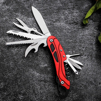 Couteau multifonction pliable 13 en 1, lame en acier inoxydable, manche en aluminium, EDC, poche, camping, survie en plein air, OEM personnalisable