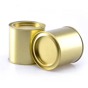 Metall zylinder Pulver dose kann runden Gold Lebensmittel Zinn Box Behälter leeren