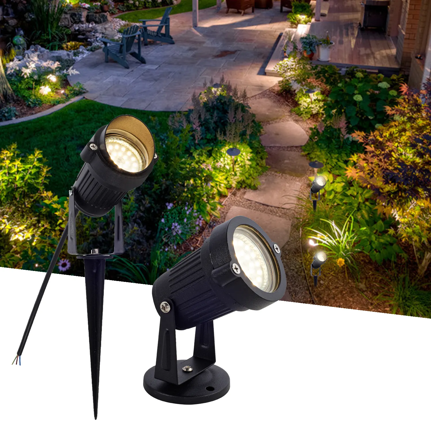 Vendita calda all'ingrosso Outdoor Ip65 1W 3W Modern festone Garden Ground Led Mini Spot Light con Spike