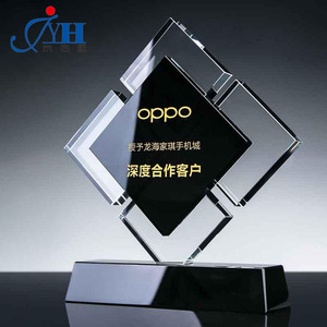 Wholesale Custom Black <strong>Crystal</strong> Trophy and Medals Square Glass <strong>Award</strong> With Logo for Welcoming Plaques Trophy