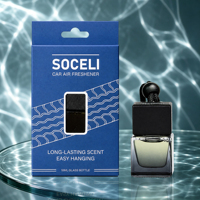 Parfum de voiture suspendu SOCELI, flacon en verre liquide 10 ml, bouchon en bois, parfum de luxe, diffuseur d'air pour rétroviseur, évaporation naturelle