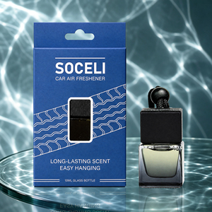 Perfume para Auto SOCELI, Botella de Vidrio Líquido de 10 ml, Tapa de Madera, Aroma de Lujo, Ambientador para Espejo Retrovisor, Evaporación Natural - Product Image 1