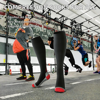 Chaussettes de compression athlétiques 20-30 mmHg |   Soutien de la voûte plantaire et talon amorti pour les coureurs |   Quantité minimale de commande : 20 paires