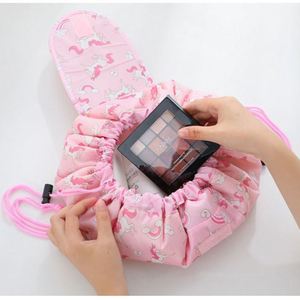 Lazy <b>Drawstring</b> Cosmetic <b>Bag</b> Large Capacity Portable Travel <b>Makeup</b> Organizer Pouch - Product Image 4