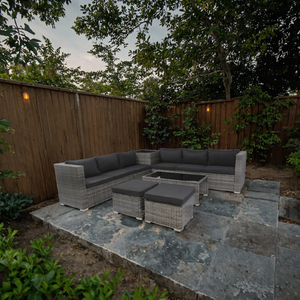 Conjunto de Sofás de Mimbre para Exteriores, Diseño Moderno, Estilo Rústico, para Patio, Jardín, Material PE - Product Image 3