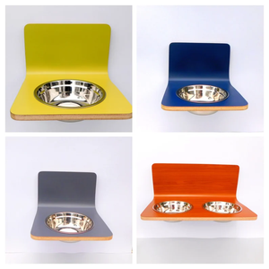 ODM OEM Porte-bol pour chien en bois écologique fait à la main Chine Bol flottant simple double fixé au mur plusieurs tailles automatique - Product Image 2