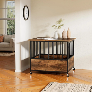 กรงสุนัขกรงสุนัขขนาดกลางใหญ่พร้อมกรงห้องน้ำกระท่อมสำหรับสัตว์เลี้ยงแบบหนาเรียบง่าย - Product Image 3