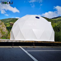 Dôme géodésique isolé de 4 m pour glamping, tente hôtelière coupe-vent avec structure en acier et PVC pour camping panoramique et parc de vacances